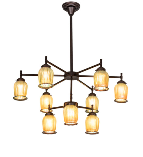 Meyda 32" Wide Favrile 9 Light Chandelier - 221336