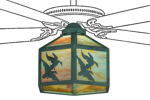 Meyda 13"w Ducks In Flight Fan Light - 22339