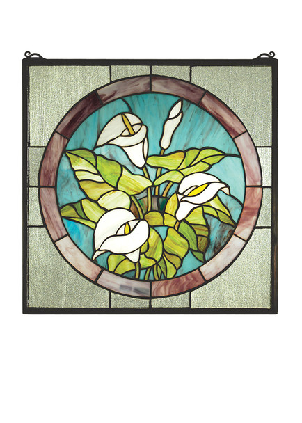 Meyda 20"w X 20"h Calla Lily Stained Glass Window - 23866