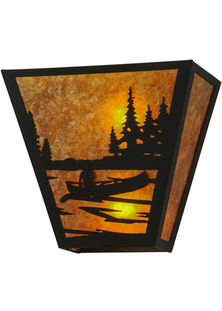 Meyda 13"w Canoe At Lake Wall Sconce - 23941