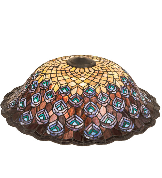 Meyda 24"w Tiffany Peacock Feather Shade - 23950