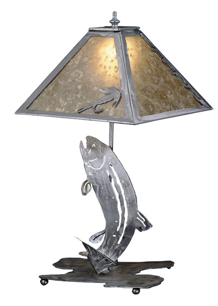 Meyda 21"h Leaping Trout Table Lamp - 24231