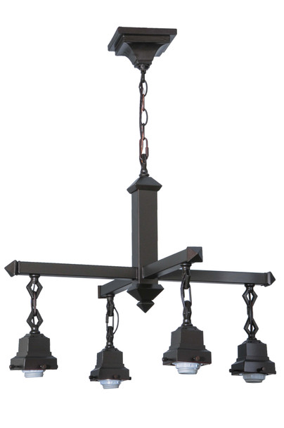 Meyda 24"w Mahogany Bronze 4 Lt Chandelier Hardware - 24264