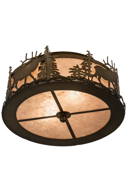 Meyda 16"w Elk At Dusk Flushmount - 24467