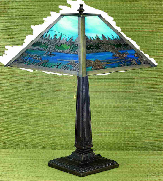 Meyda 21.5"h Fly Fishing Creek Table Lamp - 26760