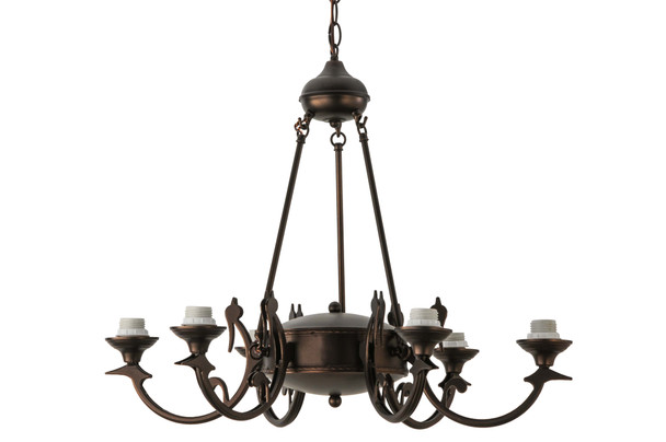 Meyda 29"w Mahogany Bronze 6 Uplights Chandelier Hardware - 26946