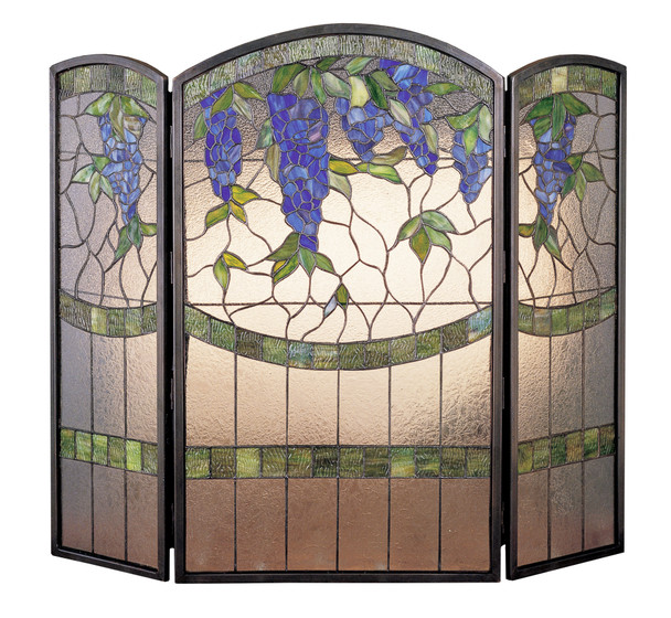 Meyda 40"w X 34"h Wisteria Fireplace Screen - 27235