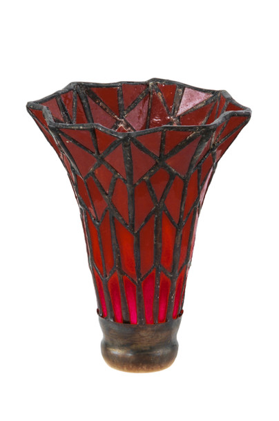 Meyda 4"w X 5.5"h Tiffany Pond Lily Red Shade - 28656