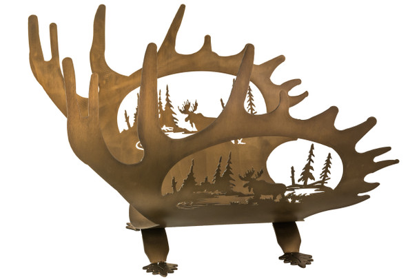 Meyda 24"w Moose Antler Log Holder - 29076