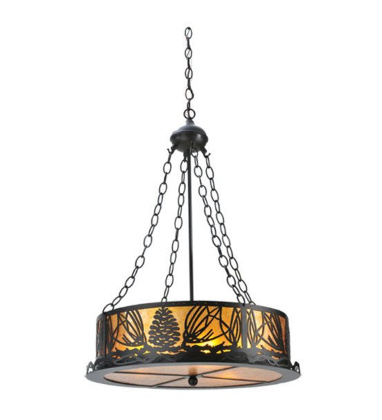 Meyda 22"w Mountain Pine Inverted Pendant - 29268