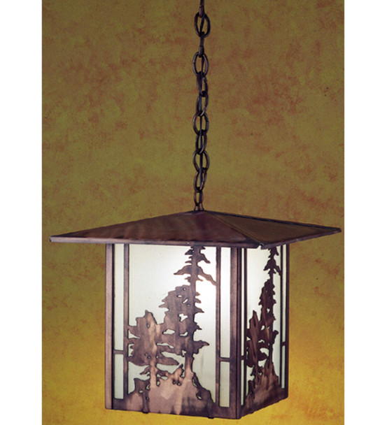 Meyda 12" Square Tall Pines Lantern Pendant - 29273