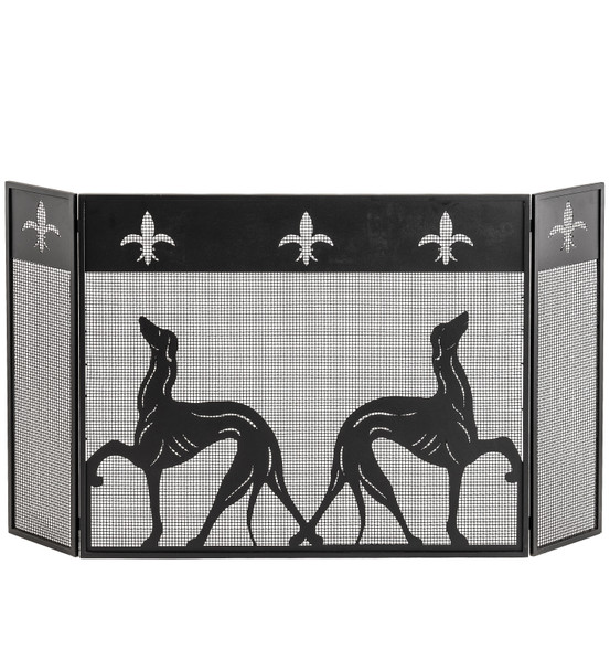 Meyda 50" Long X 30" High Greyhound Fireplace Screen - 29440