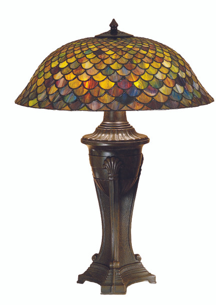 Meyda 30"h Tiffany Fishscale Table Lamp - 31115