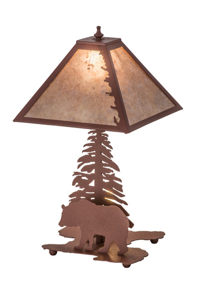 Meyda 21" High Lone Bear W/lighted Base Table Lamp - 32502