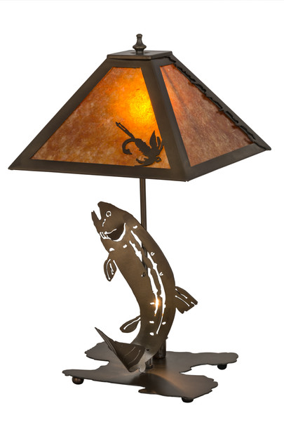 Meyda 21"h Leaping Trout Table Lamp - 32532
