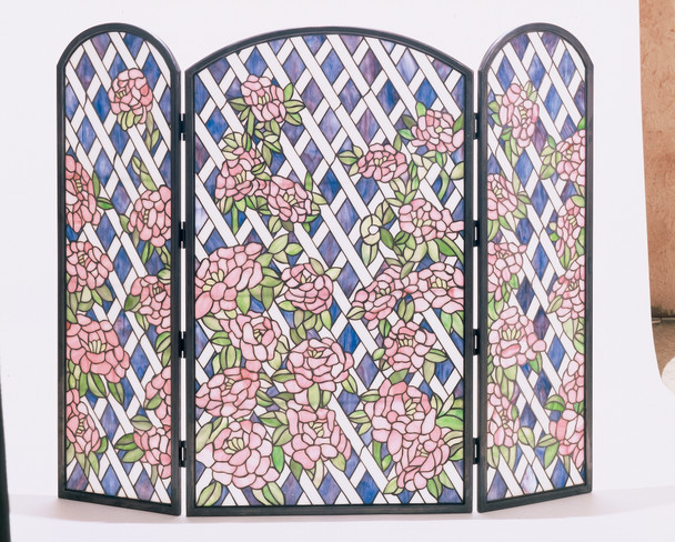 Meyda 40"w X 34"h Rose Trellis Fireplace Screen - 35745