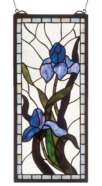 Meyda 9"w X 20"h Iris Stained Glass Window - 36073