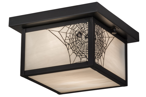 Meyda 10"sq Hyde Park Spider Web Flushmount - 46307