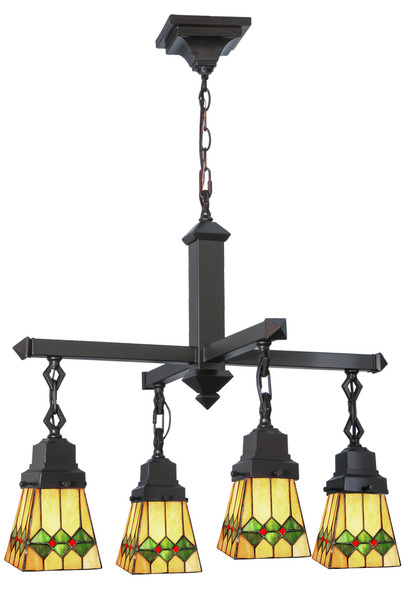 Meyda 26"w Martini Mission 4 Lt Chandelier - 48033