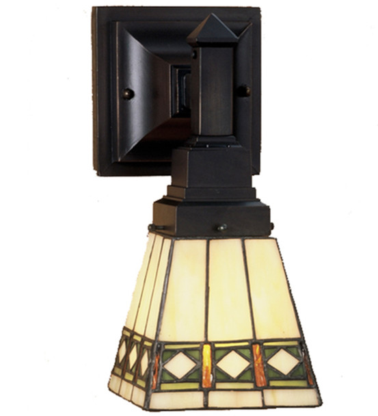 Meyda 5"w Diamond Band Mission Wall Sconce - 48191