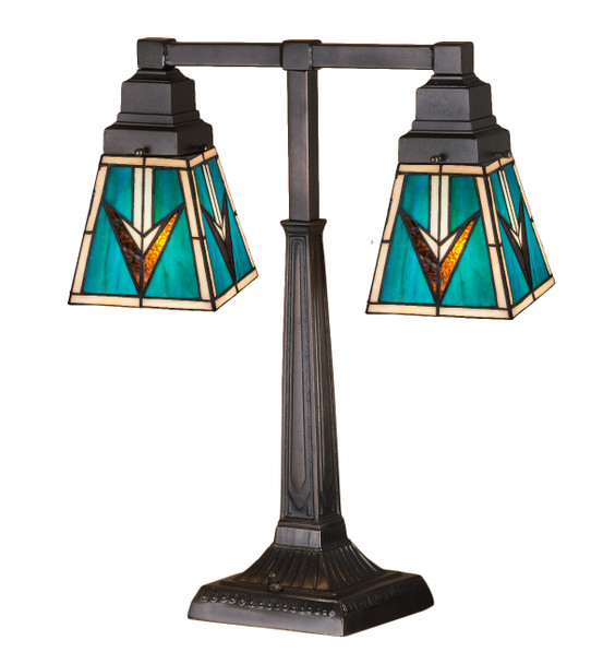 Meyda 20"h Valencia Mission 2 Arm Desk Lamp - 48200