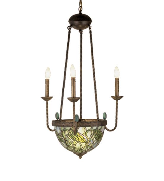 Meyda 22"w Lotus Bud 3 Arm Inverted Chandelier - 49261