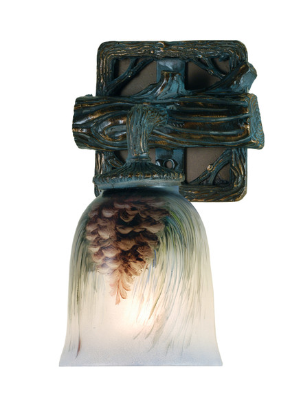 Meyda 6" Wide Pinecone Hand Painted Wall Sconce - 49517