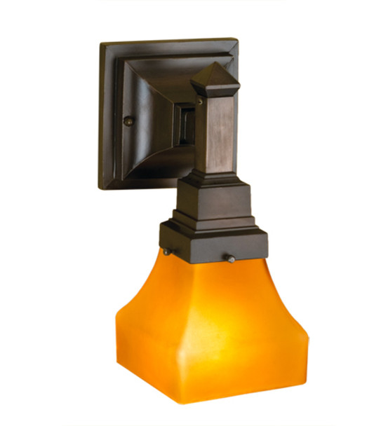 Meyda 5"w Bungalow Frosted Amber Wall Sconce - 50357