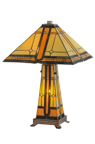 Meyda 25"h Sierra Prairie Mission Lighted Base Table Lamp - 50805