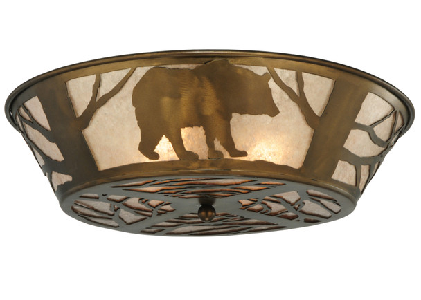 Meyda 22"w Bear On The Loose Flushmount - 51497