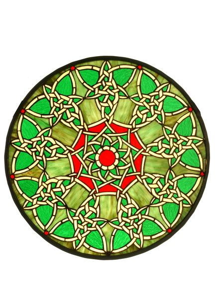 Meyda 20"w X 20"h Knotwork Trance Medallion Stained Glass Window - 51527