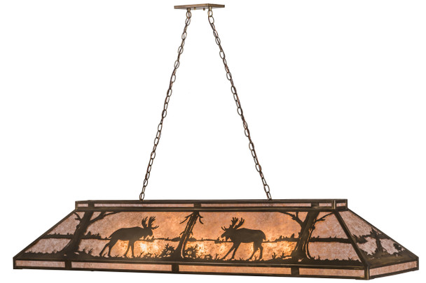 Meyda 72"l Moose At Lake Oblong Pendant - 65107