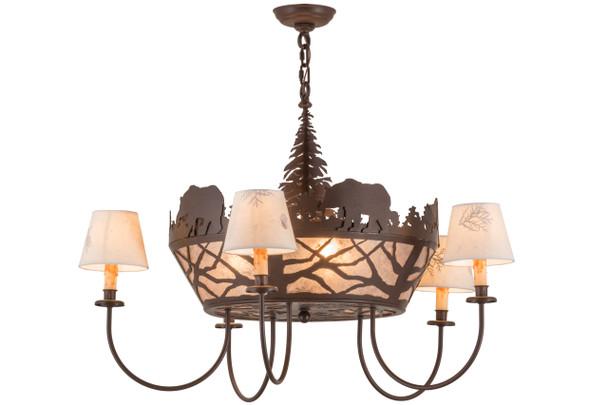 Meyda 36"w Bear On The Loose 5 Lt Chandelier - 65134