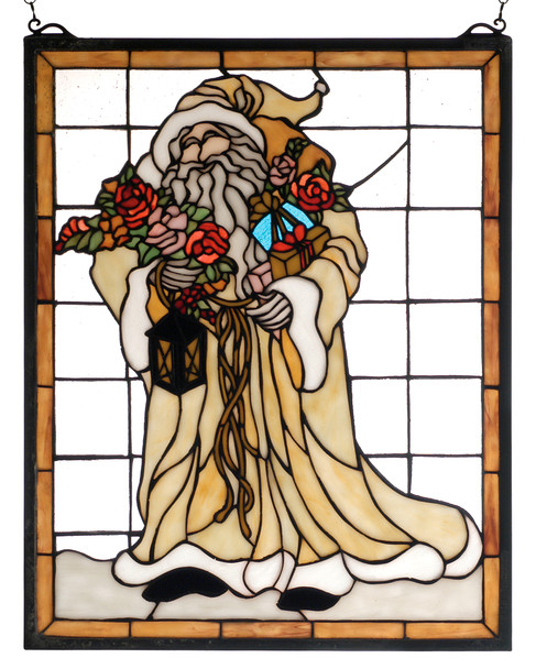 Meyda 16" Wide X 20" High Father Christmas Window - 65264