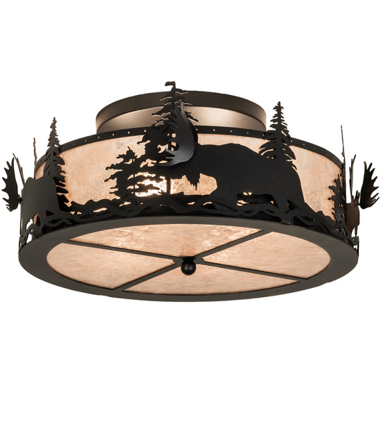 Meyda 24" Wide Moose At Dusk Flushmount - 66207