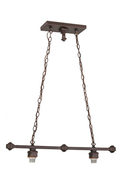 Meyda 32"l Mahogany Bronze 2 Lt Island Pendant Hardware - 66238