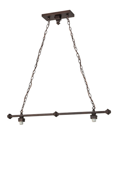 Meyda 42"l Mahogany Bronze 2 Lt Island Pendant Hardware - 66283