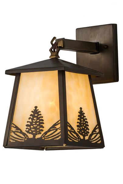 Meyda 7"w Stillwater Mountain Pine Hanging Wall Sconce - 67278