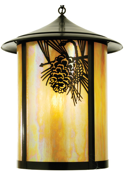 Meyda 24"w Fulton Winter Pine Lantern Pendant - 67962