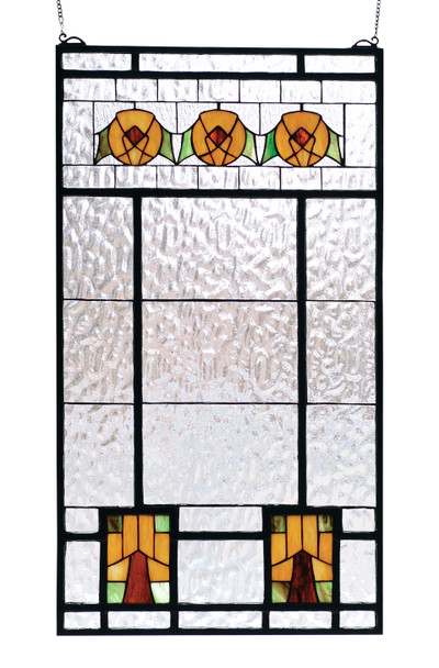 Meyda 18"w X 32"h Aurora Dogwood Stained Glass Window - 68104