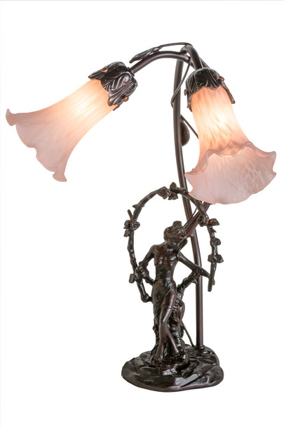 Meyda 17"h Trellis Girl Lily Pink 2 Lt Accent Lamp - 68596