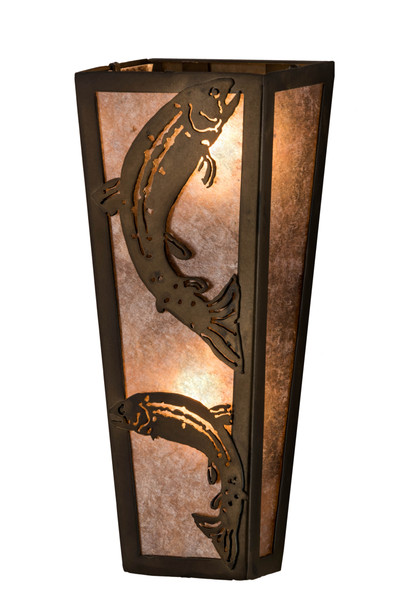 Meyda 5"w Leaping Trout Wall Sconce - 69242