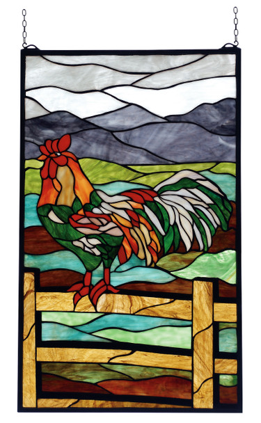 Meyda 19"w X 31"h Rooster Stained Glass Window - 69398
