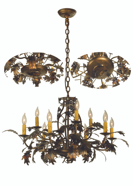 Meyda 31"w Oak Leaf 9 Lt Chandelier - 70624