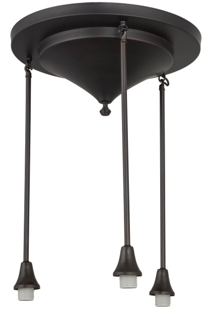 Meyda 18"w Craftsman Brown On Brass 3 Lt Pendant Hardware - 72022