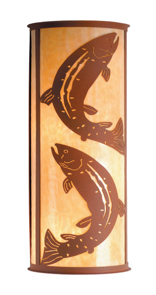 Meyda 13"w Leaping Trout Wall Sconce - 77854