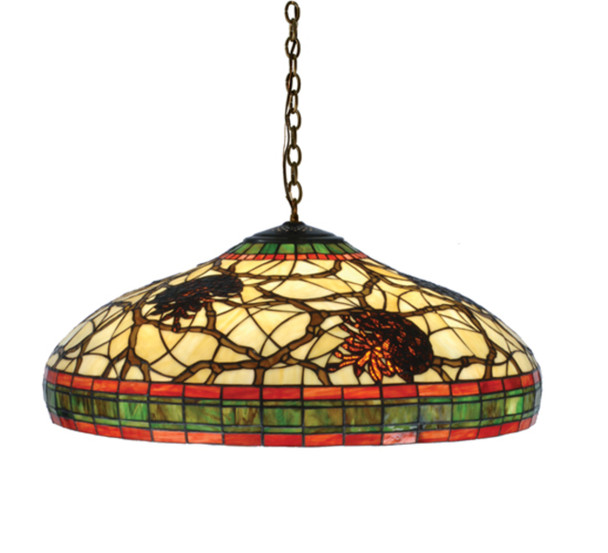 Meyda 22" Wide Tiffany Pinecone Pendant - 77981