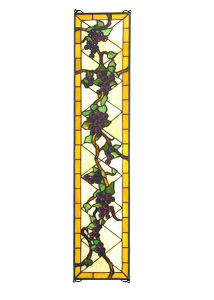 Meyda 8"w X 36"h Jeweled Grape Stained Glass Window - 79792
