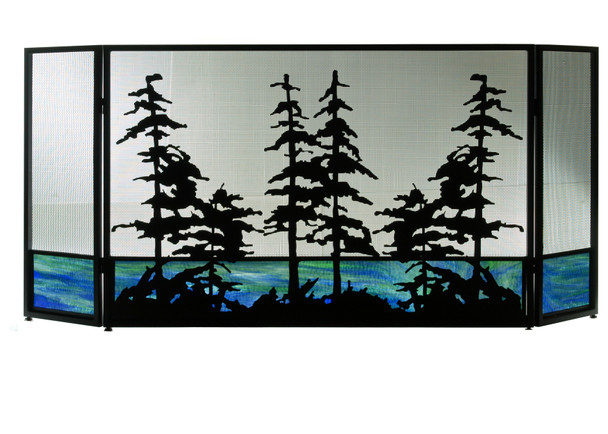 Meyda 72"w X 32"h Tall Pines Fireplace Screen - 81106