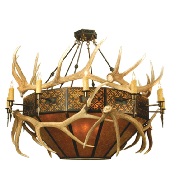 Meyda 68"w Antlers Elk Inverted Pendant - 81321